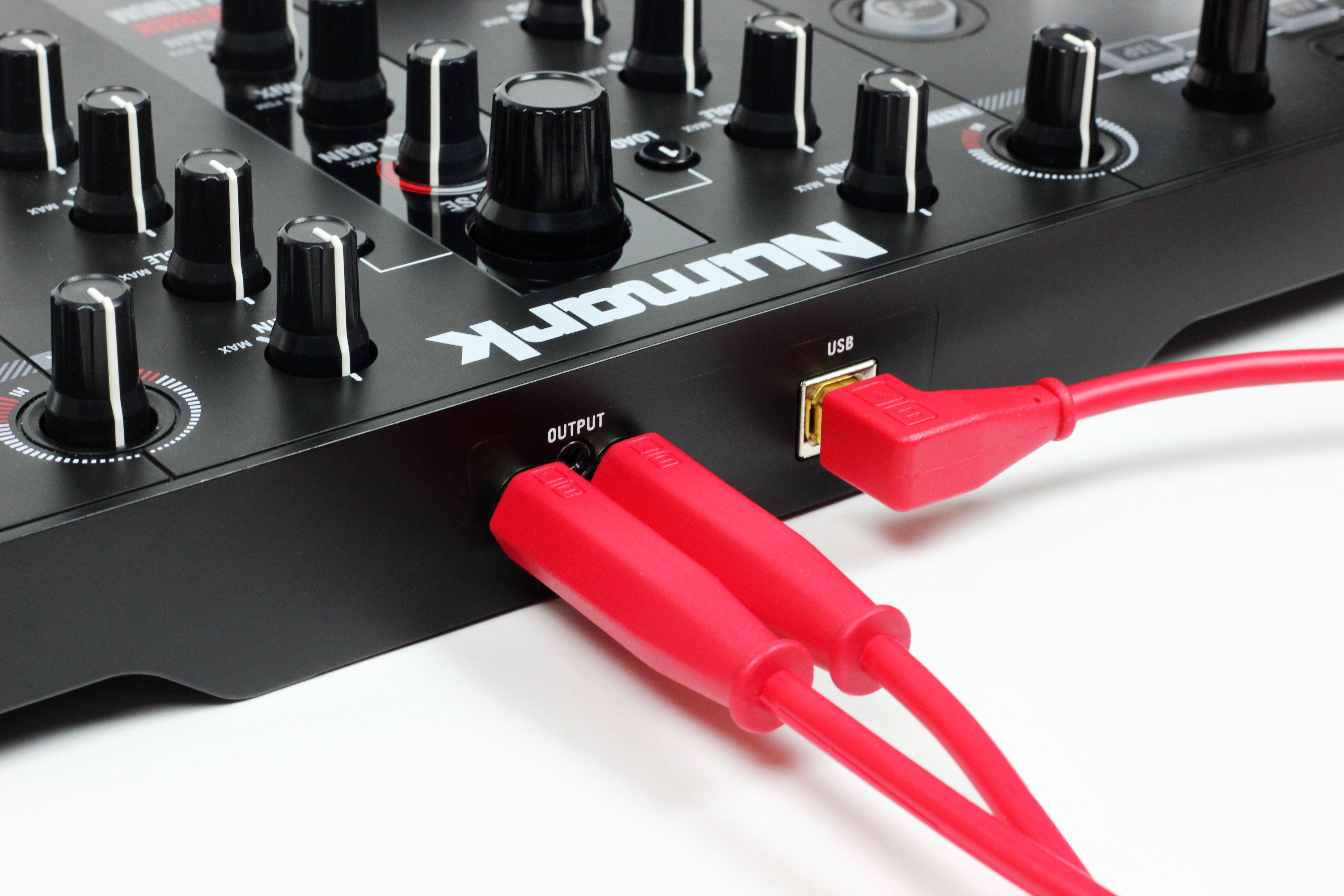 DJTT - Cable de Audio 1/4 a RCA de 1.5 mts, Color: Rojo_22