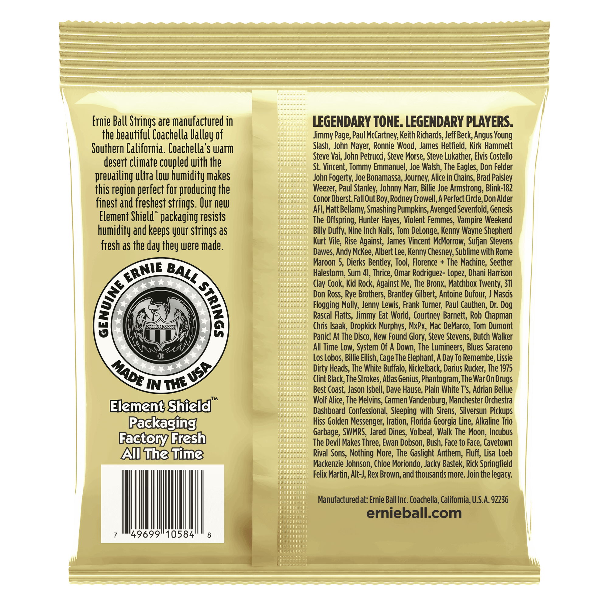 Ernie Ball - Encordado Earthwood Custom Medium Para Guitarra Acústica, Bronce 0.0125-0.056 Mod.2005_36