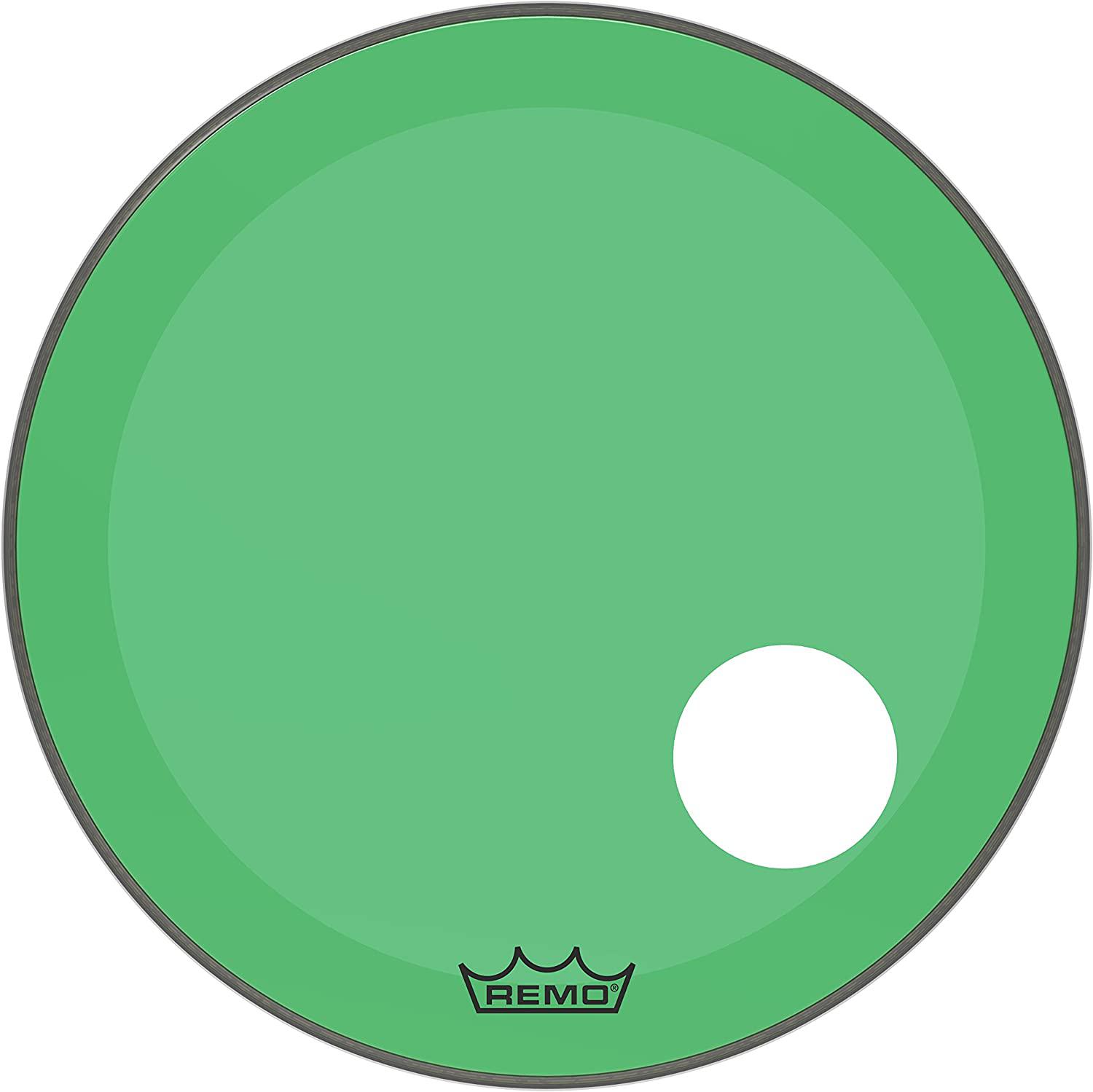 Remo - Parche Colortone Powerstroke P3, Tamaño: 22" con Perf. 5" Color: Verde Mod.P3-1322-CT-GNOH_201