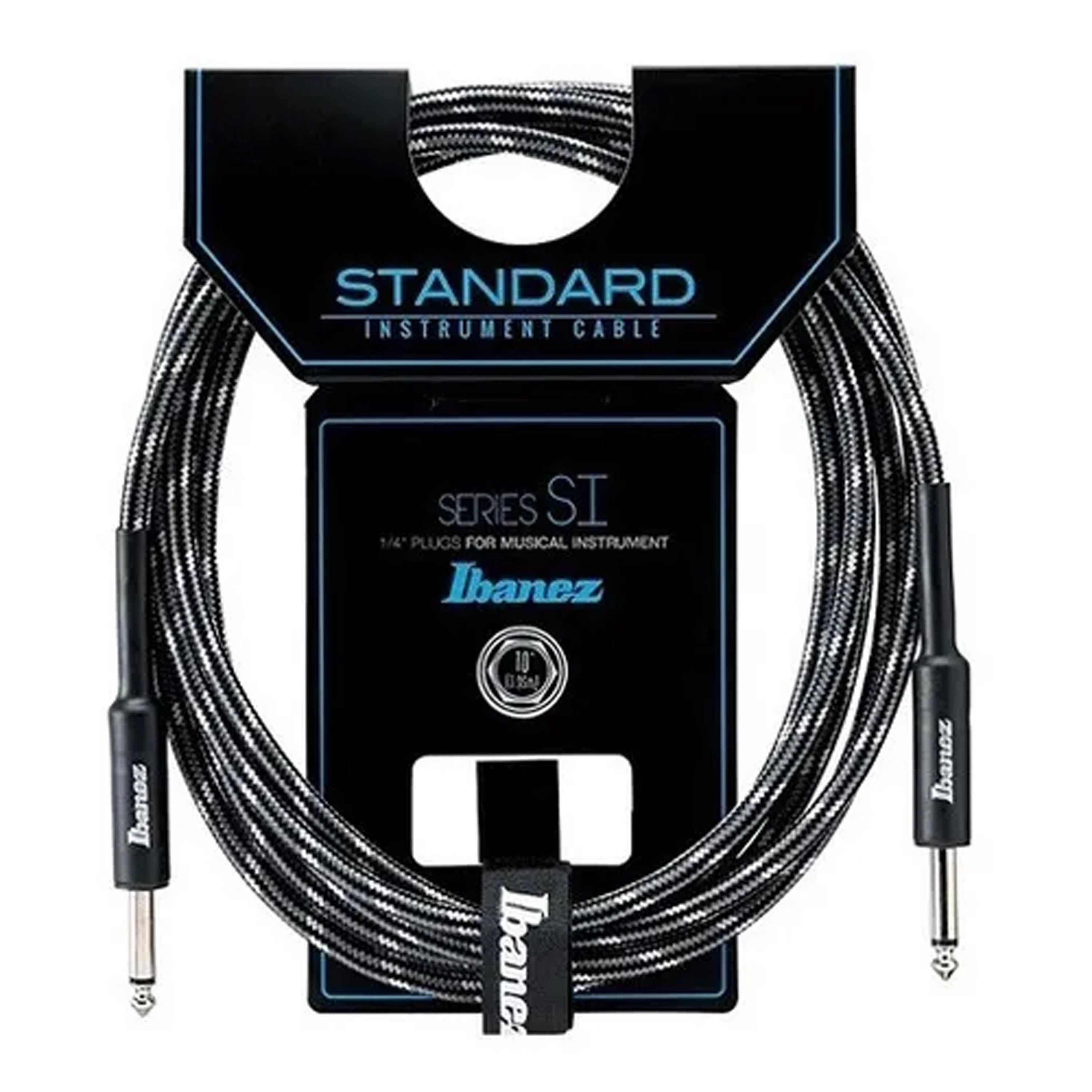 Ibañez - Cable para Instrumento SI, Negro/Gris Tamaño: 3.05 mts. Recto/Recto Mod.SI10-CCT_2