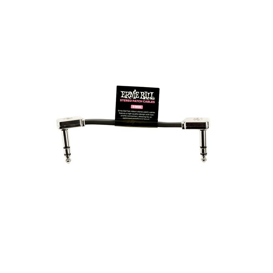 Ernie Ball - Cable de Audio Angulado/Angulado Estéreo, Tamaño: 0.0762 Mts., Color: Negro Mod.6407