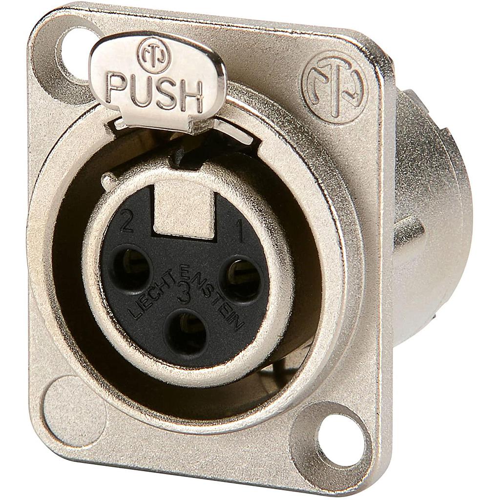 Neutrik - Conector XLR Hembra de 3 Polos Serie D-LX Mod.NC3FD-LX
