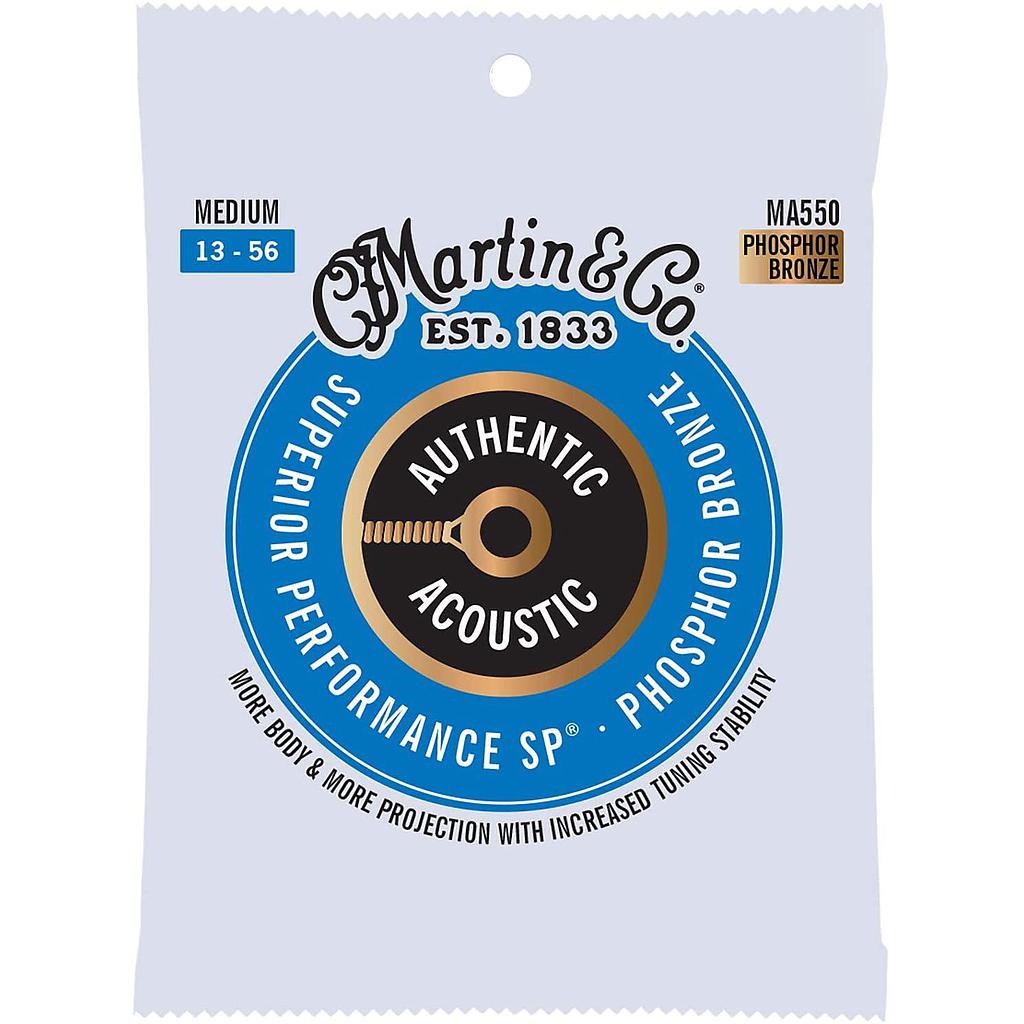 Martin - Encordado Superior Performance Phosphor Bronze para Guitarra Acústica, 13 - 56 Mod.MA550