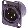 Neutrik - Conector XLR Macho de 3 Polos de Chasis Serie D Contactos en Oro Mod.NC3MD-L-B-1_46