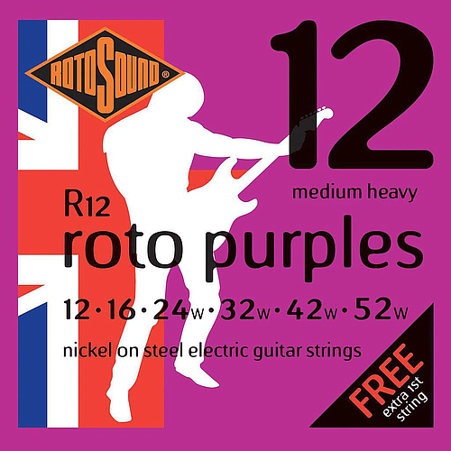 Rotosound - Encordadura Niquel Medium Heavy 12-52 Roto Purples para Guitarra Electrica Mod.R12